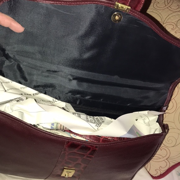 New old stock leather and moc croc briefcase - Picture 6 of 7